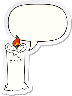 Bir insan tarafından çizilmiş balon çıkartmalı çizgi film mumu.