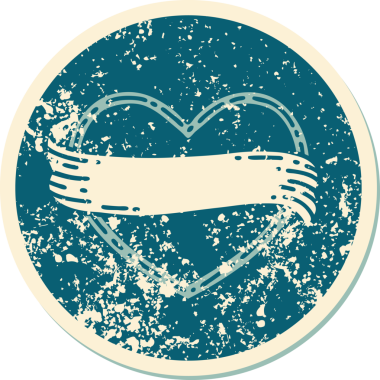 Bir insan tarafından çizilmiş kalp ve bayrağın sembolik depresif dövme şekli