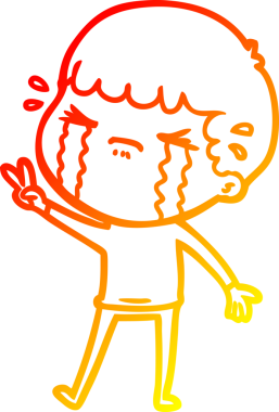 Bir insan tarafından çizilmiş ağlayan bir çizgi film karakteri çizimi.