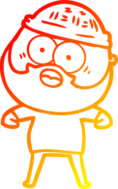 Bir çizgi film karakteri, bir insan tarafından çizilmiş sakallı bir adamı şaşırttı.