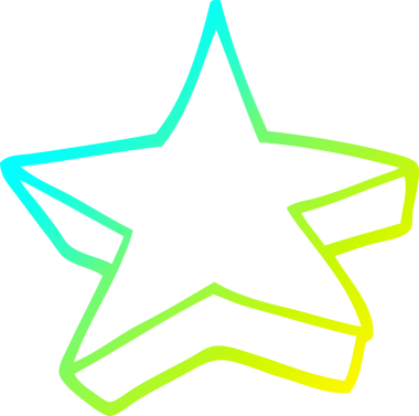 Bir insan tarafından çizilmiş bir çizgi film yıldızının soğuk gradyan çizimi.