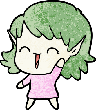 Bir insan tarafından çizilmiş bir elf kızı.