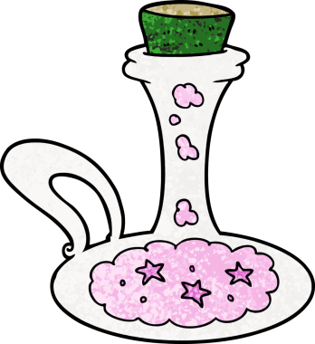 bir insan tarafından çizilmiş sihirli iksir.