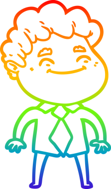 Bir insan tarafından çizilmiş gökkuşağı gradyan çizgi çizimi.