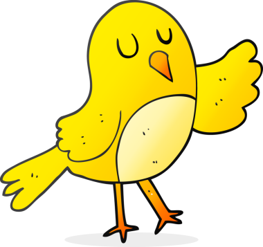 Bir insan tarafından çizilmiş serbest çizgi film kuşu.