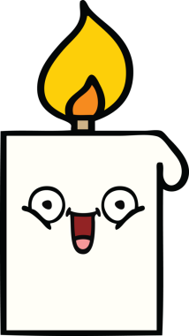 Bir insanın çizdiği yanan mum karikatürü.