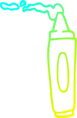 Bir insan tarafından çizilmiş karikatür boyama kaleminin soğuk gradyan çizimi