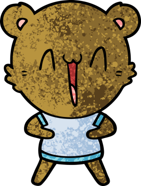 Bir insan tarafından çizilmiş bir çizgi film karakteri.