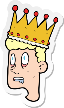 Bir insan tarafından çizilmiş aptal bir prensin çıkartması.