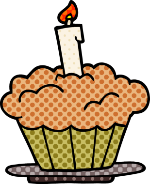 Bir insan tarafından çizilmiş karalama doğum günü pastası.