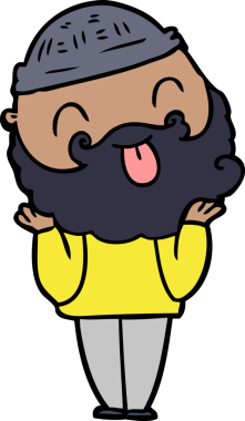 Bir insan tarafından çizilmiş sakallı bir adam.