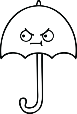 Bir insan tarafından çizilmiş şemsiye çizimi