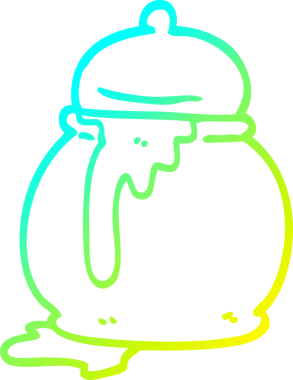 Bir insan tarafından çizilen bal küpünün soğuk gradyan çizgisi