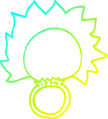 Bir insan tarafından çizilmiş bir karikatür ruh halkası çizimi.