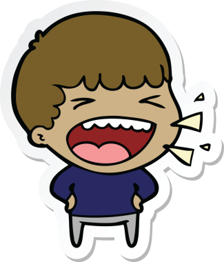 Bir insan tarafından çizilmiş bir karikatür çıkartması.