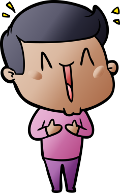 Bir insan tarafından çizilmiş mutlu bir adam.