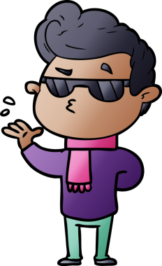 Bir insan tarafından çizilmiş havalı bir çizgi film.