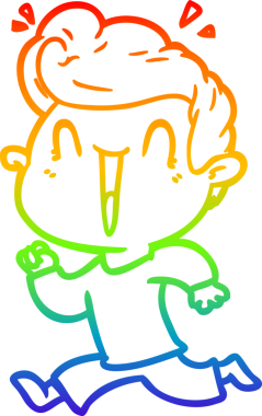 Gökkuşağı gradyanı çizimi bir insan tarafından çizilmiş heyecanlı bir çizgi film