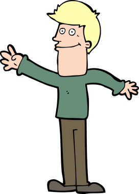 Bir insan tarafından çizilmiş mutlu bir adam.