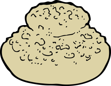 bir insan tarafından çizilmiş çizgi film ekmeği