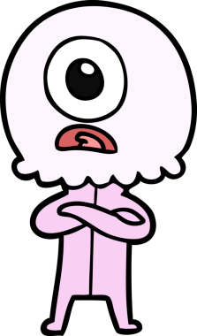 Çizgi film Tepegöz uzaylı uzay adamı bir insan tarafından çizildi.