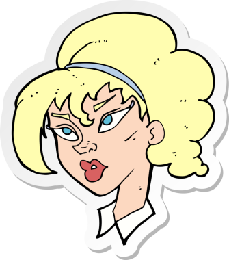 Bir insan tarafından çizilmiş güzel bir karikatür çıkartması.