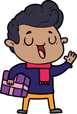 Bir insan tarafından çizilmiş mutlu çizgi film adamı.