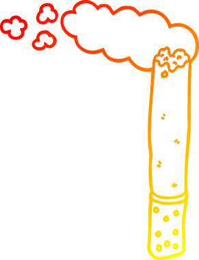 Bir insan tarafından çizilmiş çizgi bir sigaranın sıcak çizgi çizimi