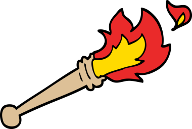 Bir insan tarafından çizilmiş el yapımı karalama tarzı spor meşalesi.