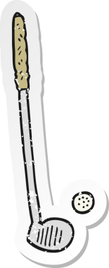 Bir insan tarafından çizilmiş eski bir golf sopası.