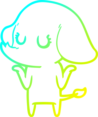 Bir insanın omuzlarını silkeleyen şirin bir filin soğuk eğik çizgisi.