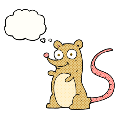 Bir insan tarafından çizilmiş serbest çizim baloncuk çizgi film faresi