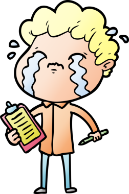 Bir insan tarafından çizilmiş ağlayan çizgi film adamı.