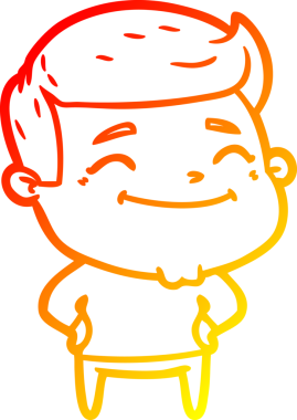 Bir insan tarafından çizilmiş mutlu bir çizgi film karakteri çizimi.