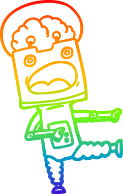 gökkuşağı gradyan çizgisi bir insan tarafından çizilmiş robot çizgi