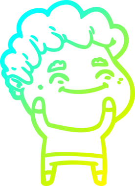 Bir insan tarafından çizilmiş karikatür cana yakın bir adamın çizimi.