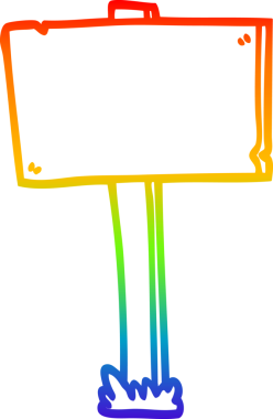 gökkuşağı gradyan çizgi çizimi bir insan tarafından çizilmiş bir çizgi tabela direği