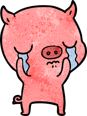 Bir insan tarafından çizilmiş domuz ağlaması.