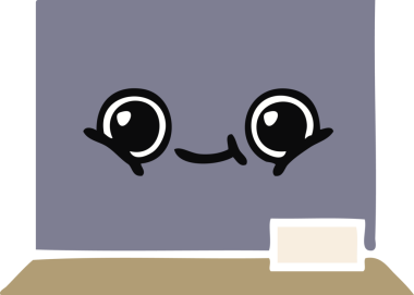 Bir insan tarafından çizilmiş düz renk retro karikatürü