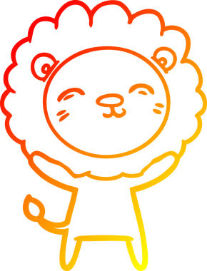 Bir insan tarafından çizilmiş karikatür aslanının sıcak çizgi çizimi