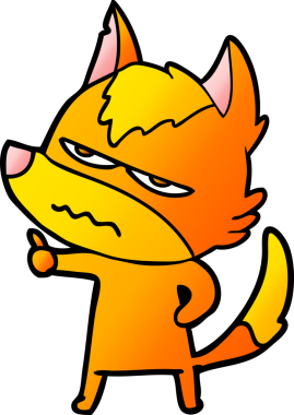 Bir insan tarafından çizilmiş kızgın tilki çizgi film karakteri