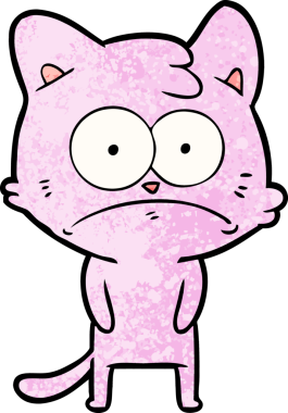 bir insan tarafından çizilmiş sinirli bir kedi.