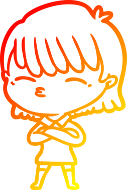 Bir insan tarafından çizilmiş bir karikatür kadın çizimi