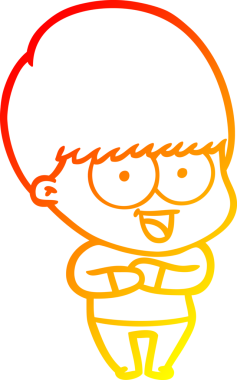 Bir insan tarafından çizilmiş mutlu çizgi film çocuğu çizimi.