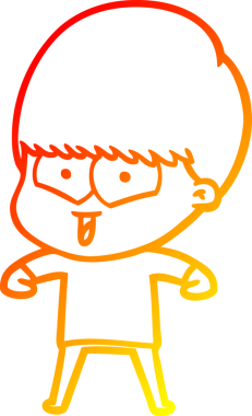 Bir insan tarafından çizilen mutlu bir çocuğun sıcak çizgi çizimi.