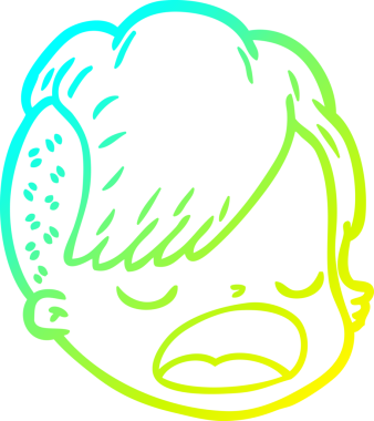 Bir insan tarafından çizilmiş bir karikatür kadın yüzü.