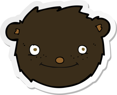 Bir insan tarafından çizilmiş siyah ayı kafasının çıkartması.