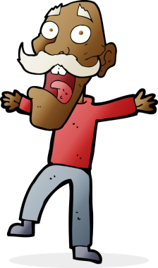 Karikatür bir insan tarafından çizilmiş yaşlı bir adamı şok etti.