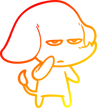 Bir insan tarafından çizilmiş kızgın bir fil çizimi.