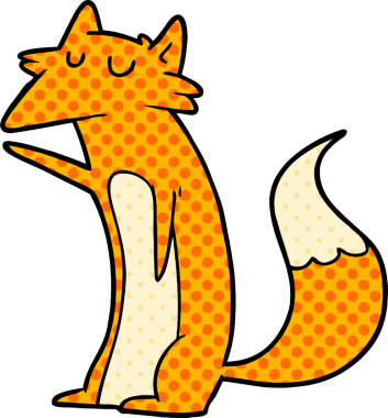 bir insan tarafından çizilmiş tilki çizgi filmi